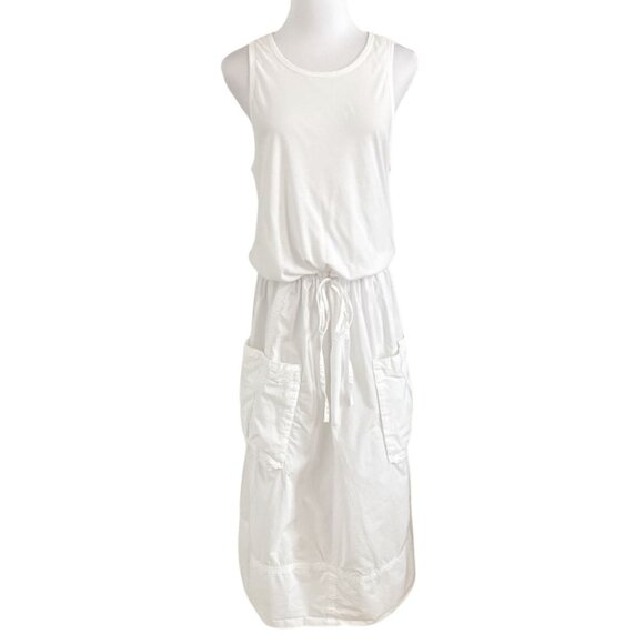 JAMES PERSE WHITE SLEEVELESS UTILITY TANK DRESS - LARGE - Picture 1 of 11